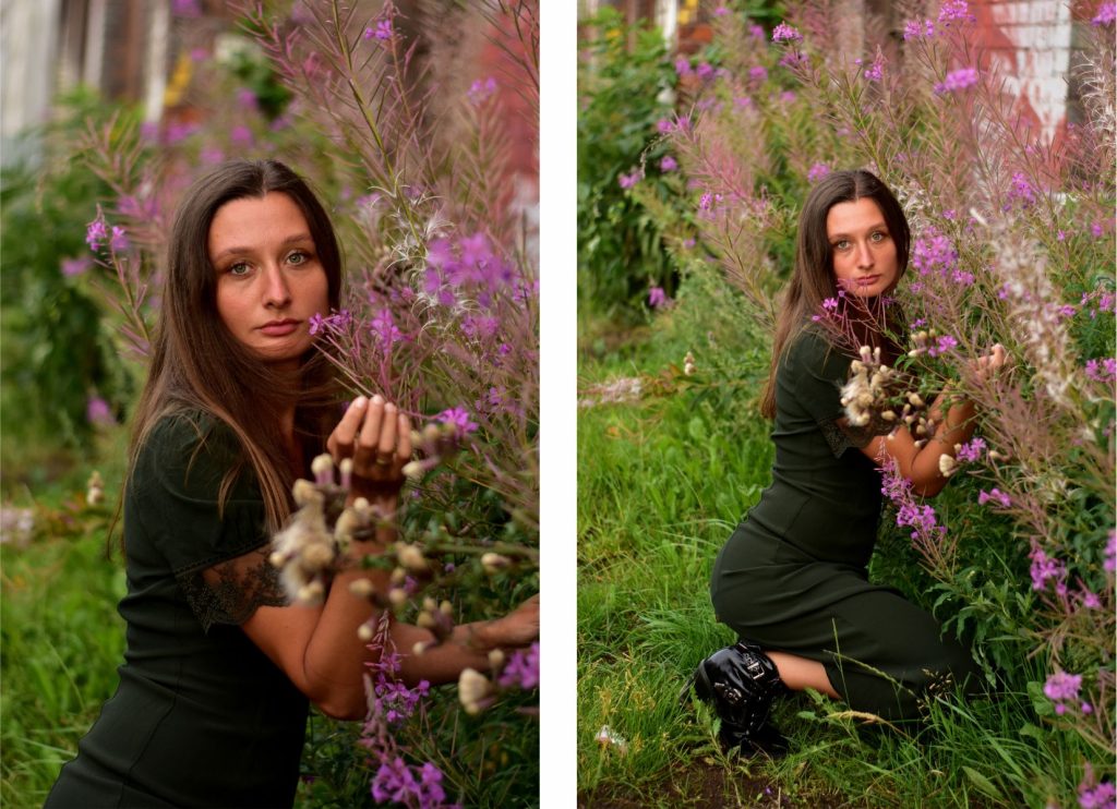 Anna Klinkiewicz - fotografia portretowa - modelka w zielonej sukni